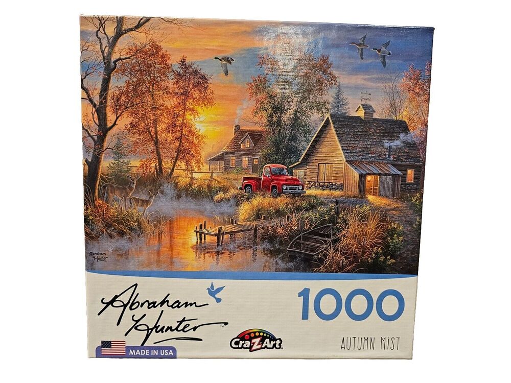 Abraham Hunter Autumn Mist CraZart 1000 Piece Jigsaw Puzzle Truck Art Complete